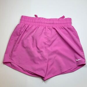 Nike Kids Girls Running Shorts‎ Pink Athletic Drawstring Waist Activewear Medium